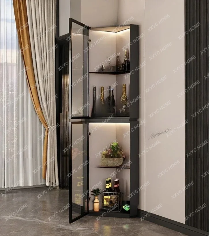 

55 corner living room storage cabinet dining room tea with glass door with lamp wine cabinet