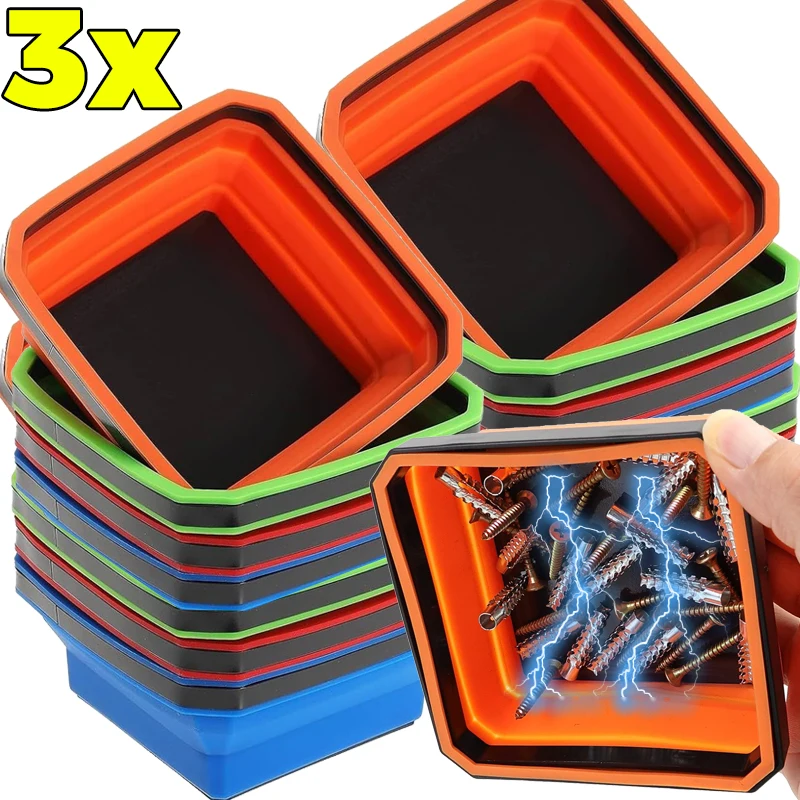 

Foldable Magnetic Tray Silicone Screw Parts Bowl for Holding Screw Nuts Bolts Tool Organizer Hardware Repair Storage Accessories