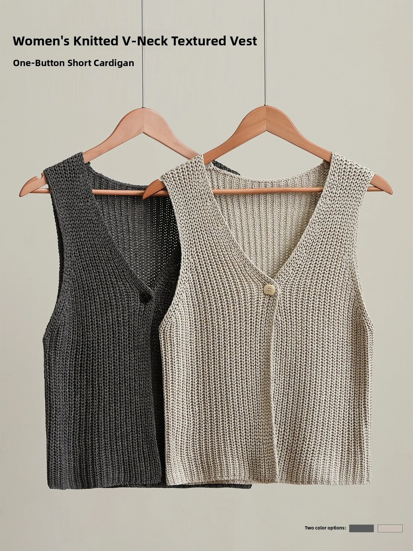 

Весенний вязаный льняной кардиган с V-образным вырезом и текстурой, на одной пуговице, универсальный женский модный жилет