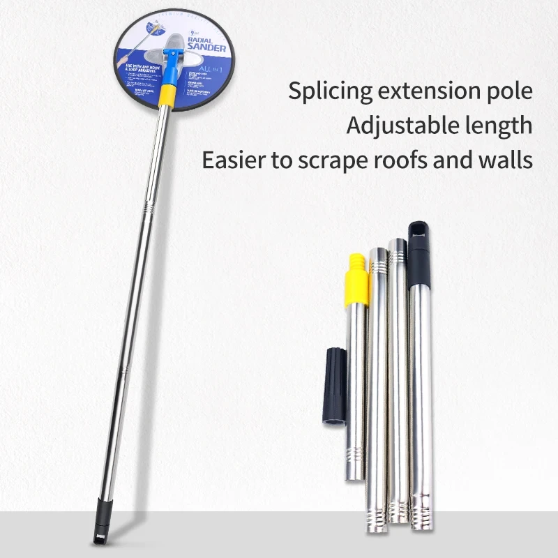 Lixadeira Drywall com Extensão Pólo Limpeza de Parede e Polimento Lixadeira Radial Circular 360 para Parede Seca & Pintura 9