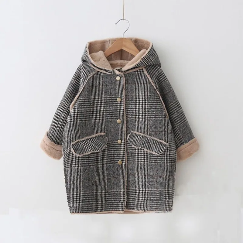 

New Arrival 2025 Winter Kids Unisex Woolen Coat Faux Fur Lined Stylish Quilted Design Warmth Fashion for Children