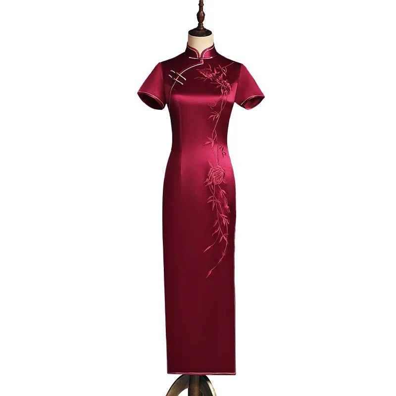 Yourqipao Chinese Traditional Wedding Dresses Mother Of The Bride Prom Dress Women Cheongsam Long Qipao Evening Dress
