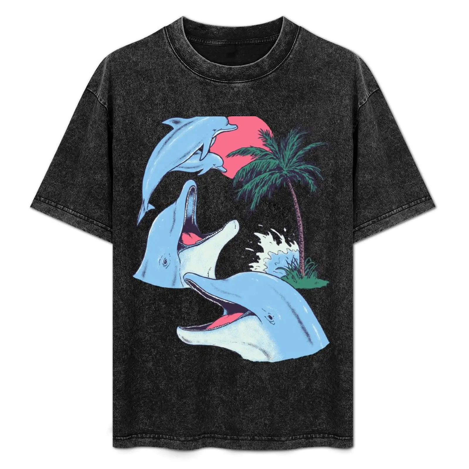 

Four Dolphin Palm Tree T-Shirt plus size tops tops for a boy Men's t-shirt