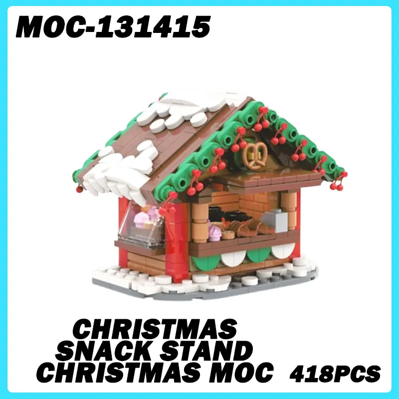 MOC-131415 Street View Série De Noël Snack Stand Yammas MOC décennie s De Construction Modèle De Bricolage, Briques, Puzzle Jouets pour, Cadeau De Noël