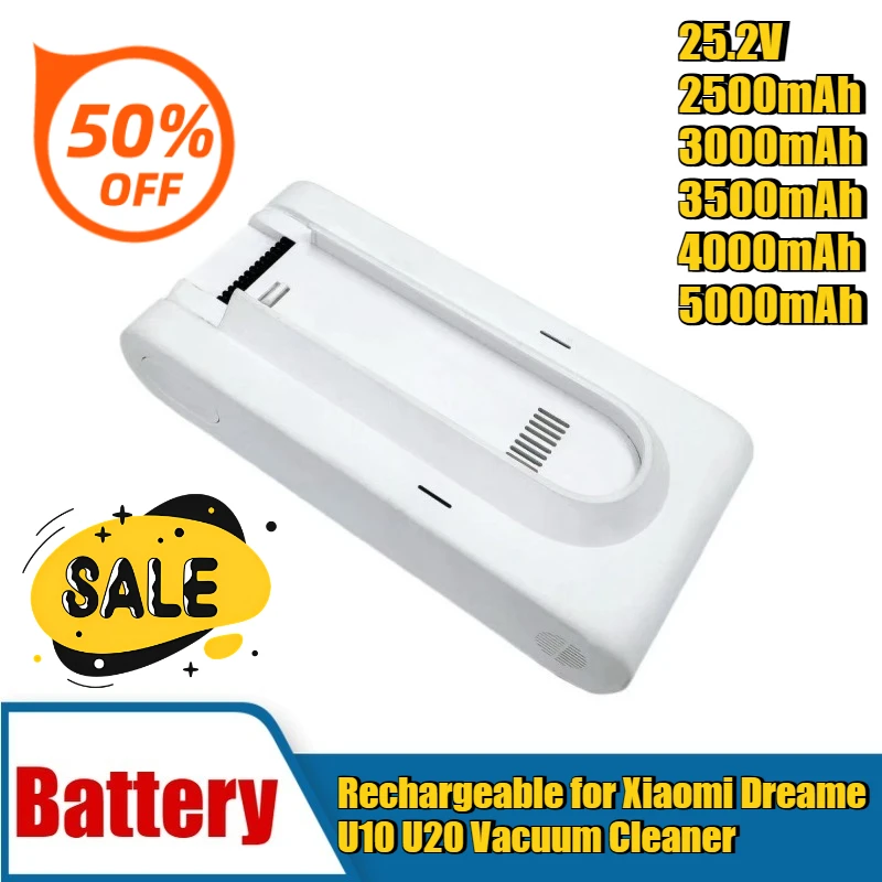 

Rechargeable for Xiaomi Dreame U10 U20 Vacuum Cleaner, 25.2V 2500 - 5000mAh