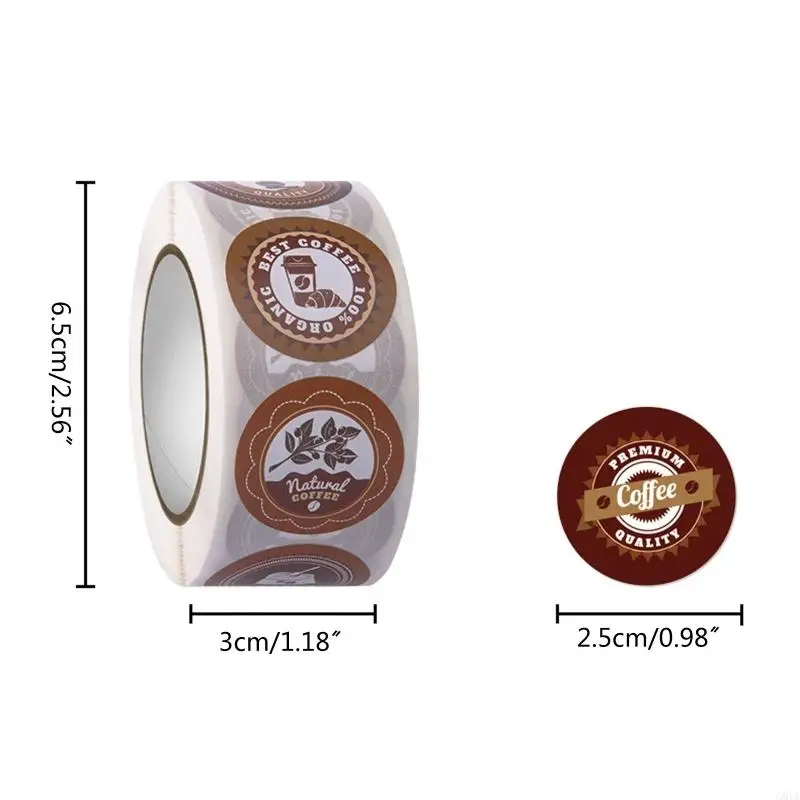 G8TA 500 Pieces Coffee Drinks Stickers Gift Wrap Labels for Coffee Cups Greeting Card