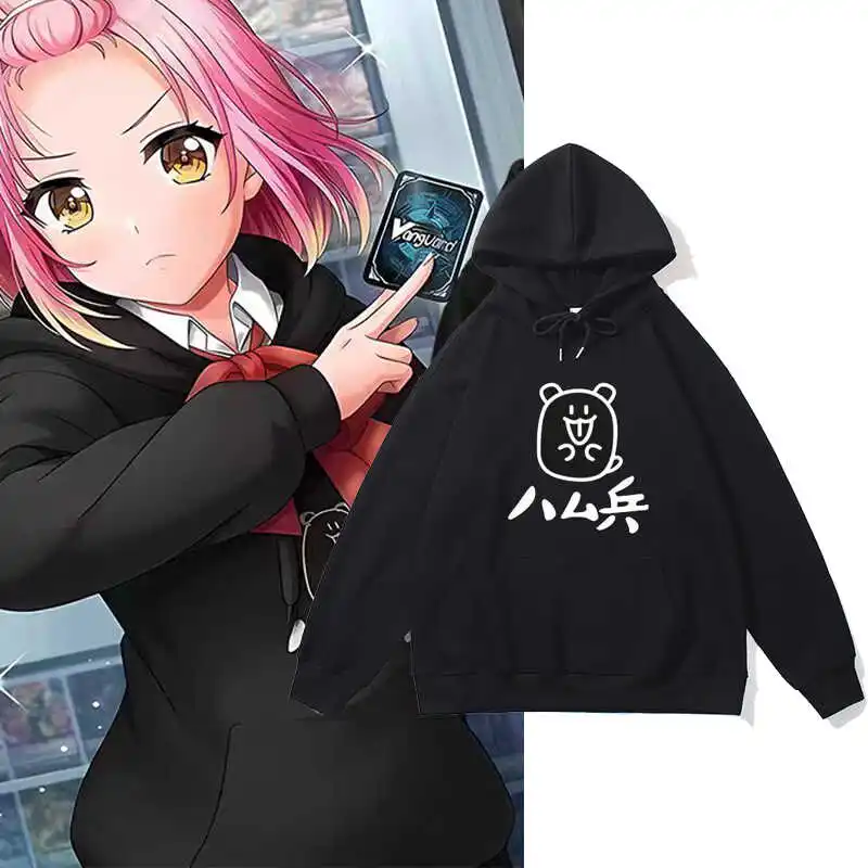 

D4DJ Anime Collaborative Hoodie ex Autumn Winter Outerwear Casual Loose Fit Overhead Youthful Energy Design