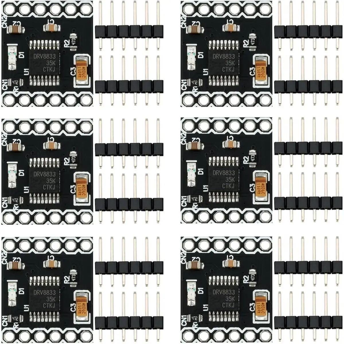 TOP RATED○▽ 6Pcs DRV8833 DC Motor Driver Controller Board 1.5A Dual H Bridge Dual-Channel Motor Driver Module