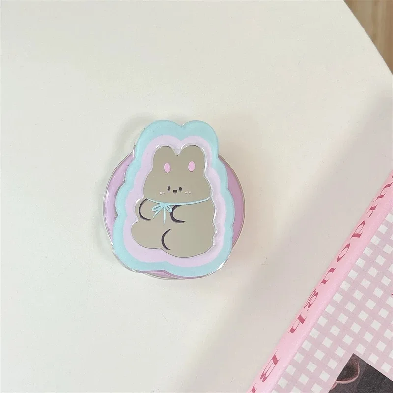 Cartoon Mirror Telescopic Phone Stand Kawaii Ins 360°Rotatable Anti-Slip Phone Finger Holder Universal Phone Bracket For iPhone view 5