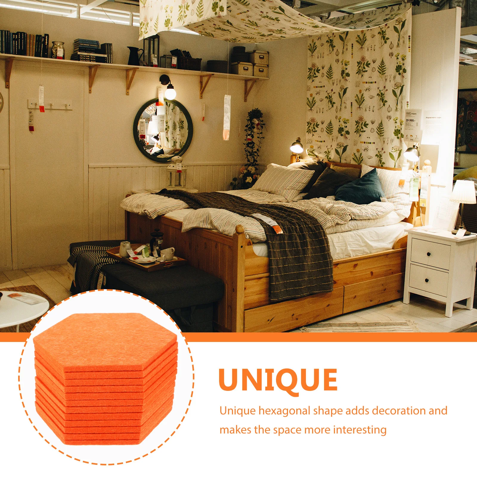 

12Pcs Hexagon Felt Bulletin Boards Soft Wall Mats Creative Soundproofing Message Message Board for Classroom Office