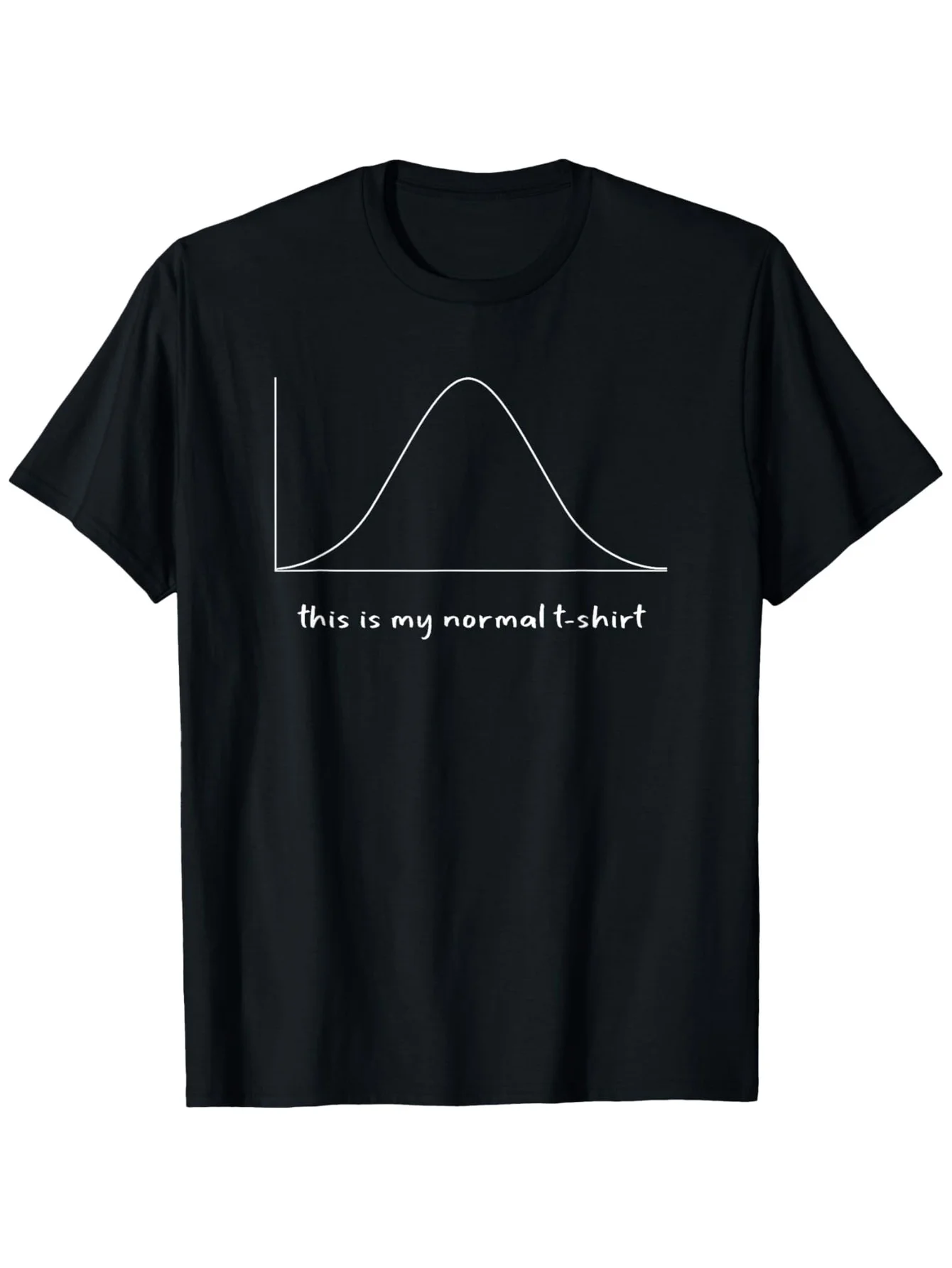

T-Shirt Funny Statistics Distribution Curve Pun T-Shirt Four Seasons Cotton Casual Round Neck Outdoor Personality T-Shirt