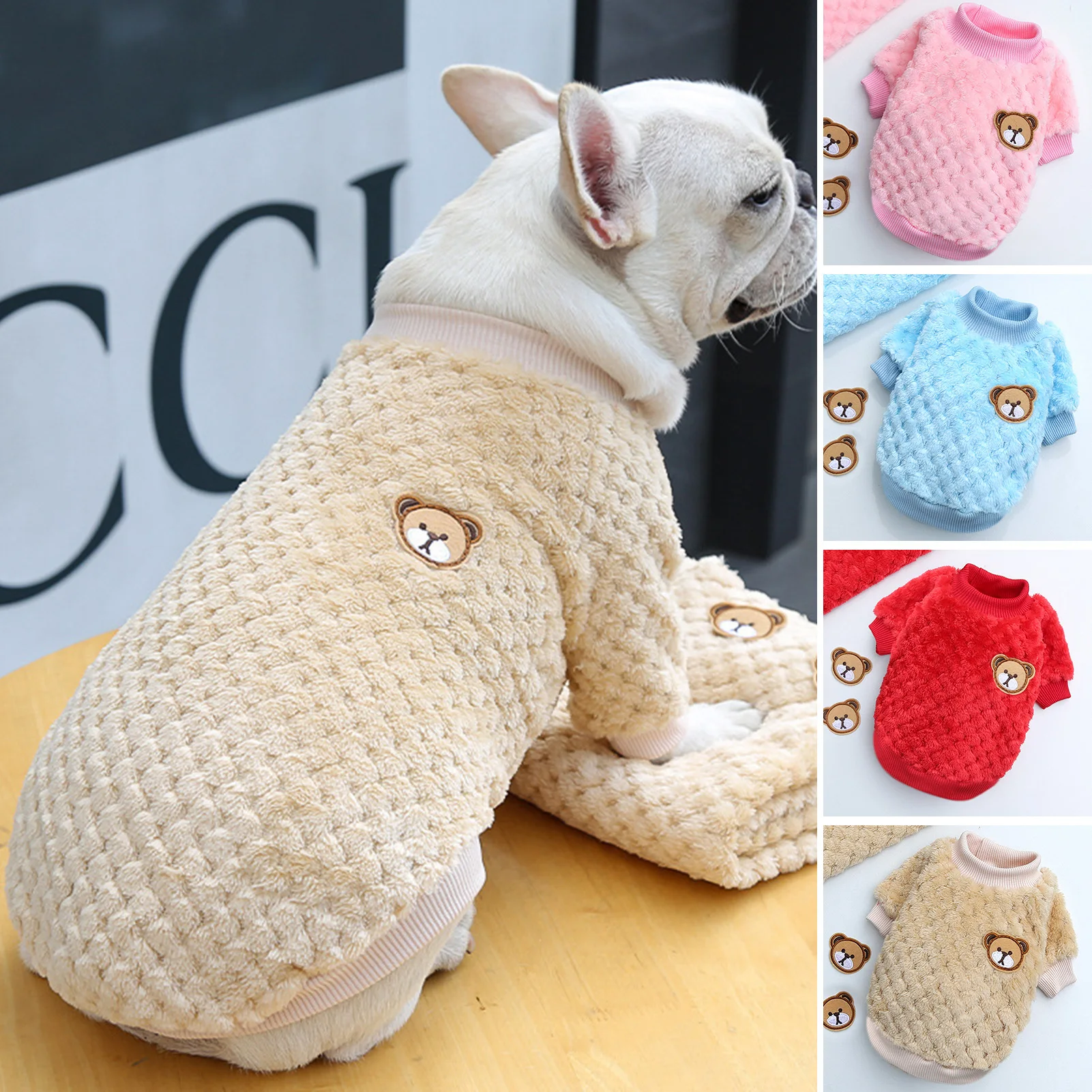 Vestir fino acabamento bonito traje para animais de estimação camisas de inverno com capuz roupas para cães confortável respirável veludo peludo suprimentos para animais de estimação