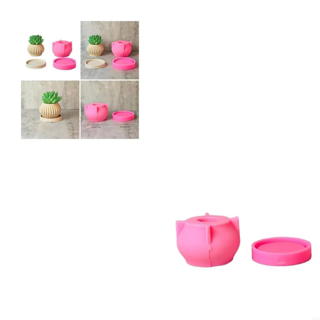 

Silicone Craft Molds Flowerpot Mould Striped Pattern Concrete Moulds Vase Molds Silicone Material for DIY Hand-Making