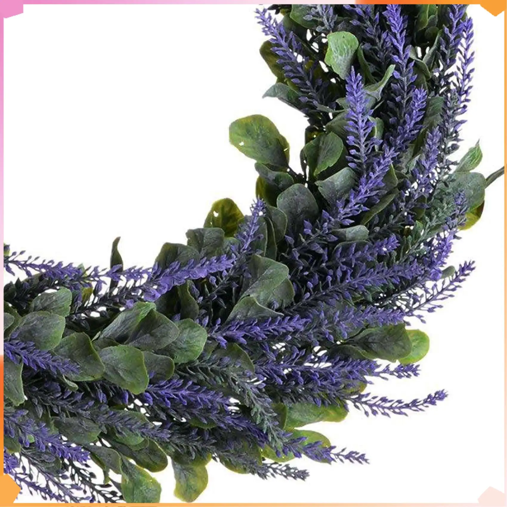 

B94A 5X Artificial Wreath, Door Wreath 17 Inch Lavender Spring Wreath Round Wreath For The Front Door, Home Decor