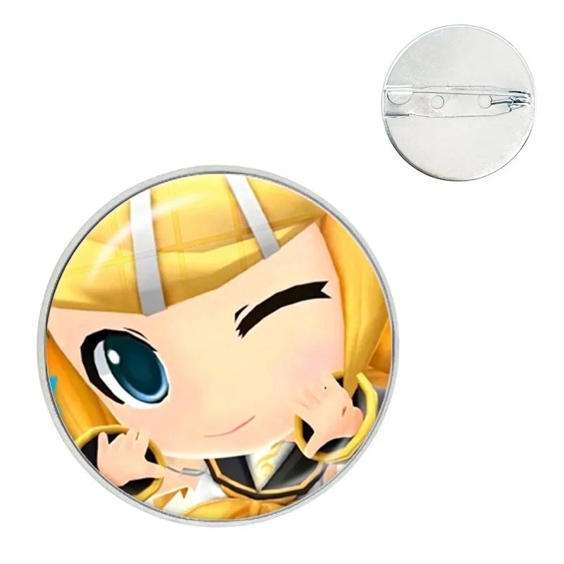 Cute Cartoon Characters Pin Project Sekai‌ ‌PJSK‌ Anime Glass Dome Brooches Shirt Lapel Bag Badge Cartoon Pins For Fans