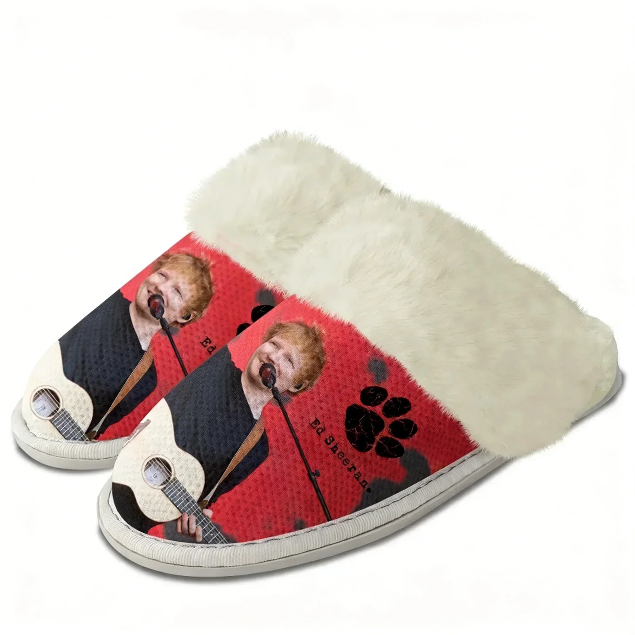 Ed Sheeran Plush Slippers Keep Warm Shoes Mens Womens Home Cotton Bedroom Customized Thermal Lightweight Slipper DIY