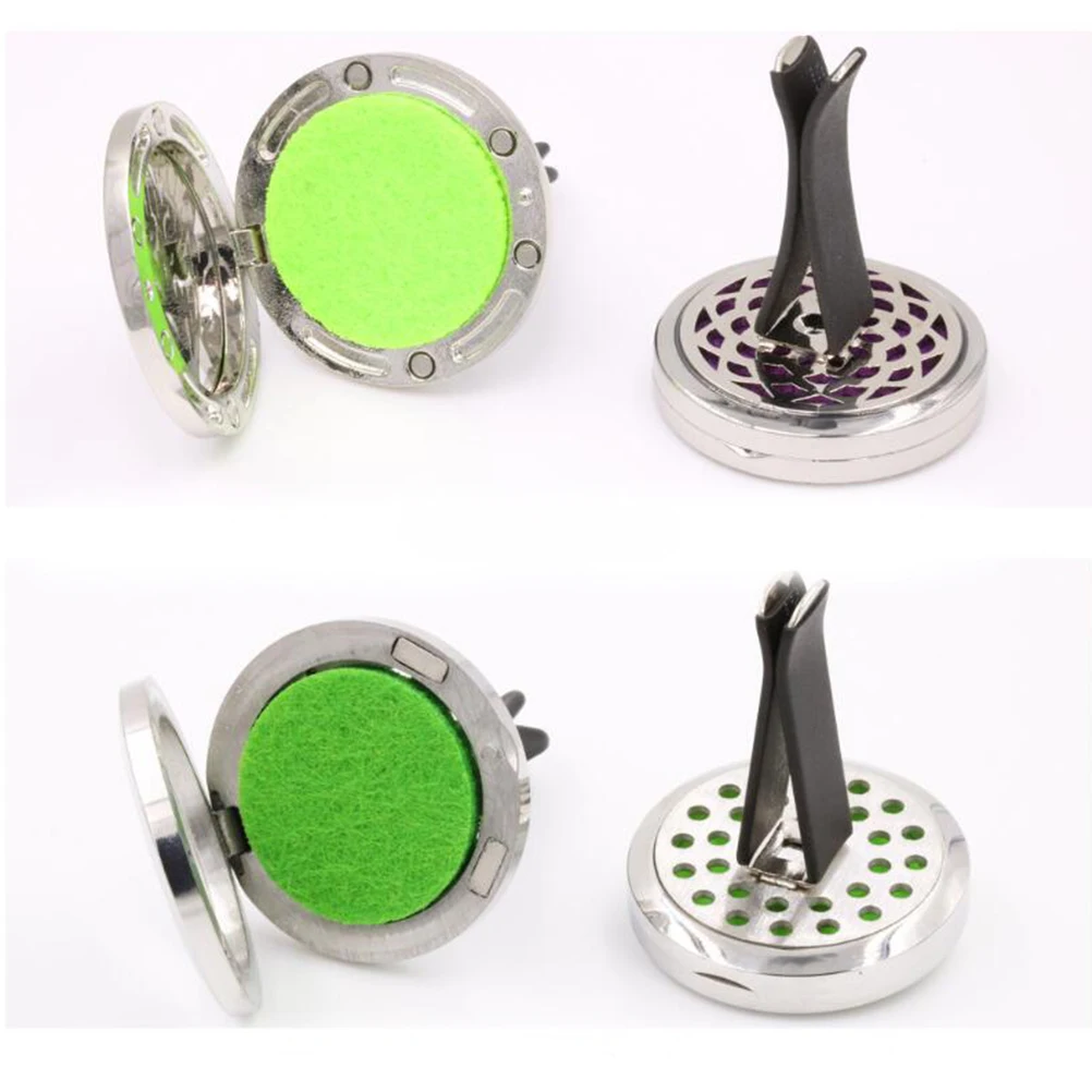 

2pcs Mini Aromatherapy Air Freshener Clip Perfume Diffuser Car Decoration Vent Locket Felt Pads Easy Install Durable Gift For