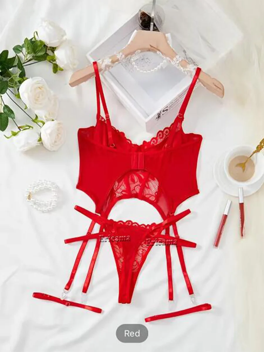 Sexy Lingerie Woman Lace Transparent Underwear Brief Sets Delicate Bra Kit Push Up Breves Sets Thin Sexy Erotic Bras Bodysuit