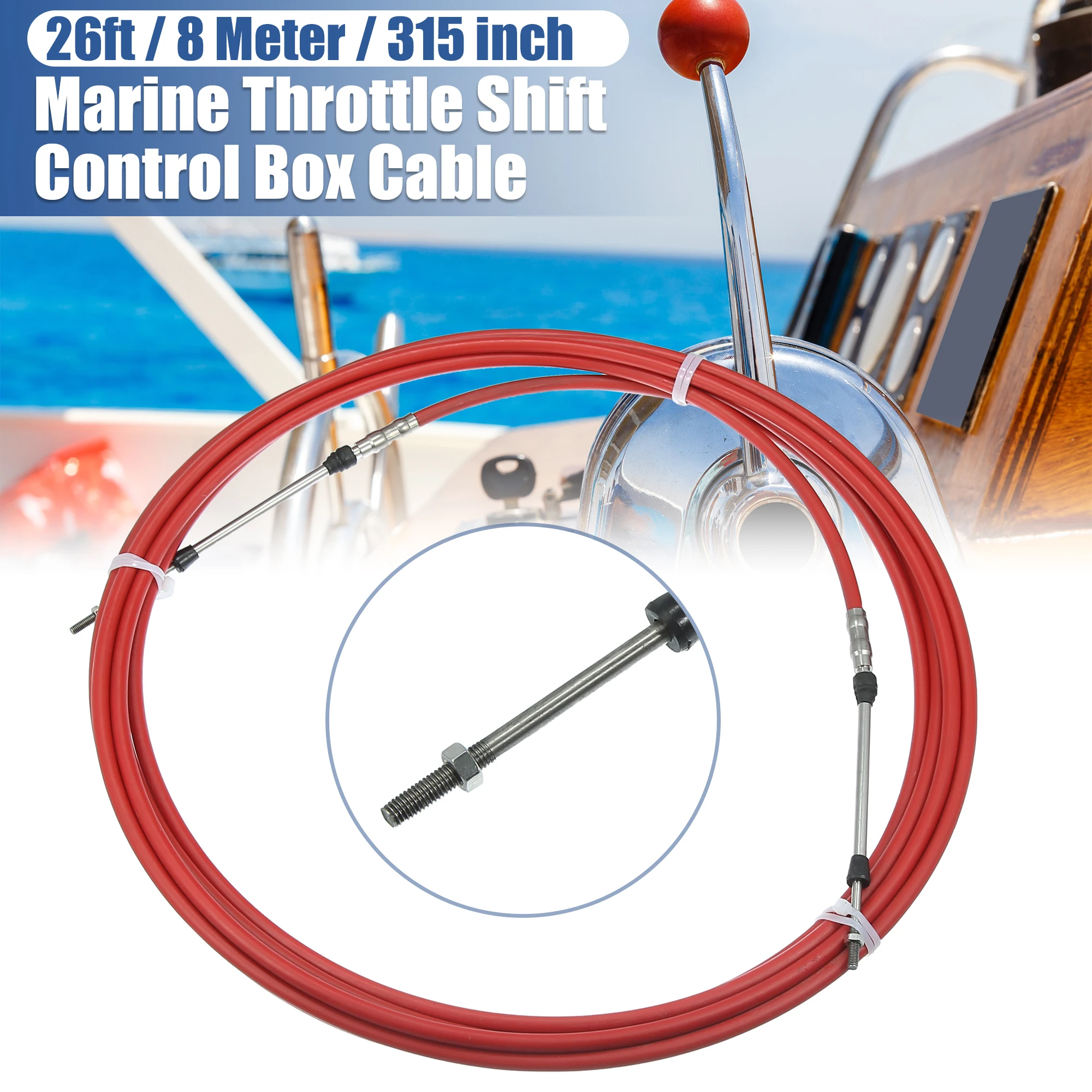 Motoforti 26ft-40ft 8M-12M Marine Type 3300 / 33C Throttle Shift Remote Control Box Cable for Yamaha Outboard Engine Boat Motor