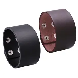 PU Leather Wristband, Punk Handmade Cuff Bangles, for Wedding Teen Son Men Father