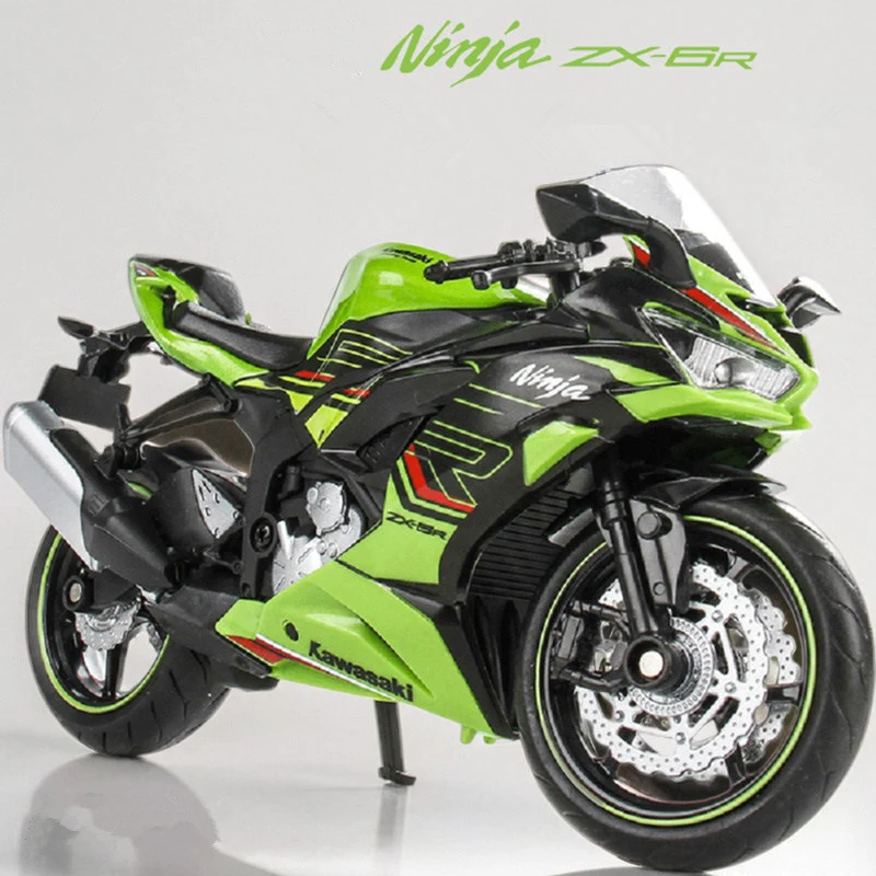 

1/12 Kawasaki Ninja ZX-6R модель кросс-канговых мотоциклов, имитация металла, модель мотоцикла для уличных гонок, коллекция подарков для детей