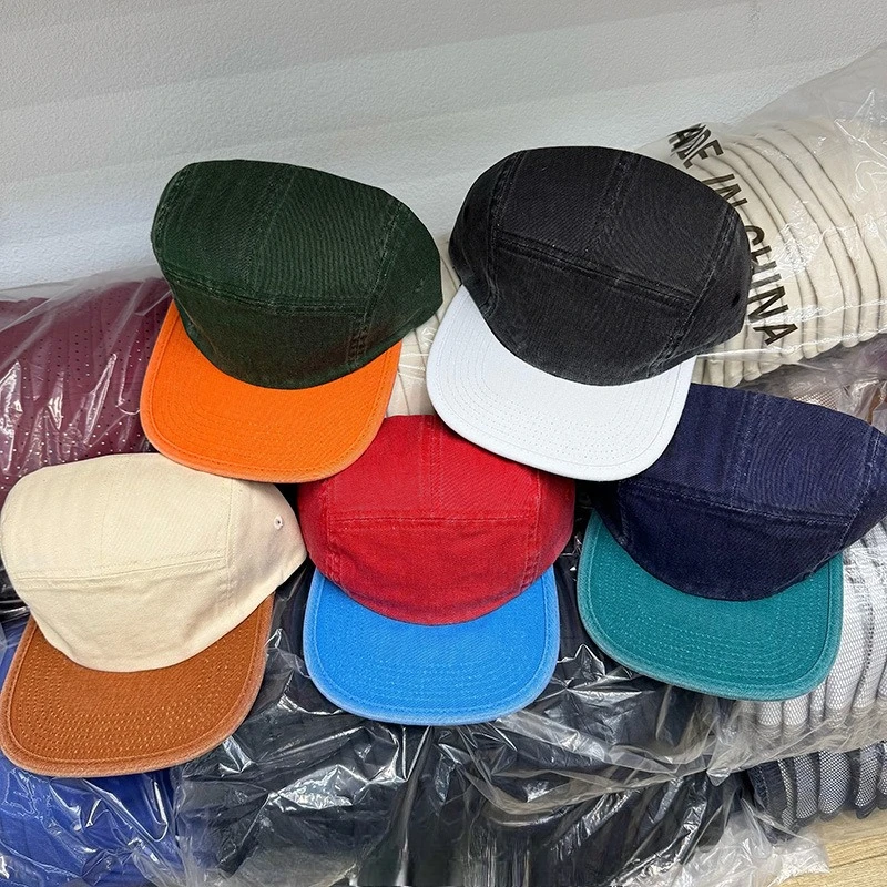 

New Retro Color Matching 5-panel Baseball Caps for Men and Women Summer Outdoor Leisure Sunscreen Flat-brimmed Hip-hop Hats