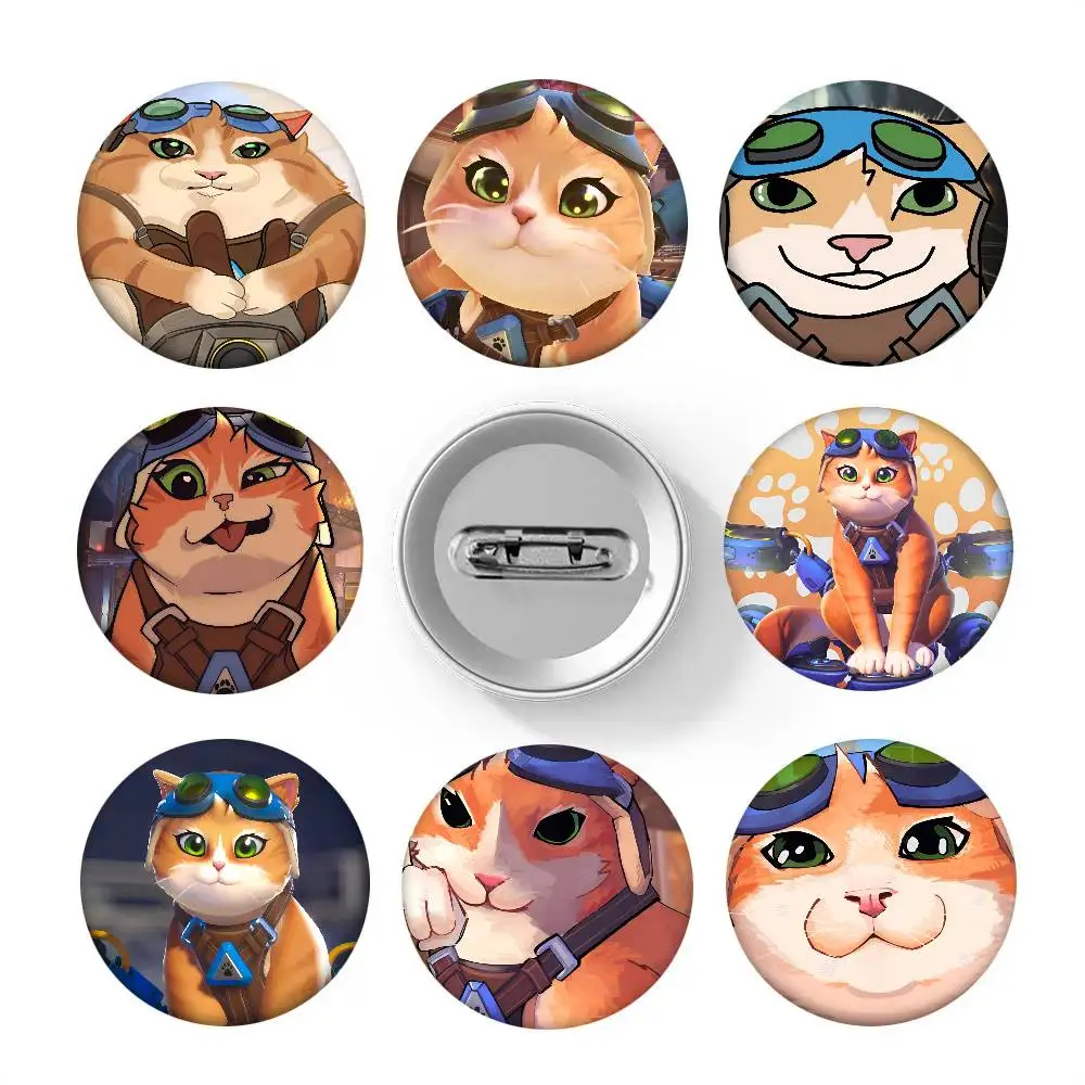Overwatch J-Jetpack Cat Round Badge Creative Brooch Clothing Backpack Accessories Lapel Pin