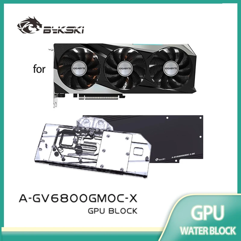Bykski GPU Block for Gigabyte Radeon RX6800 Gaming OC Video Card / Chrome-plated Red Copper Process A-GV6800GMOC-X