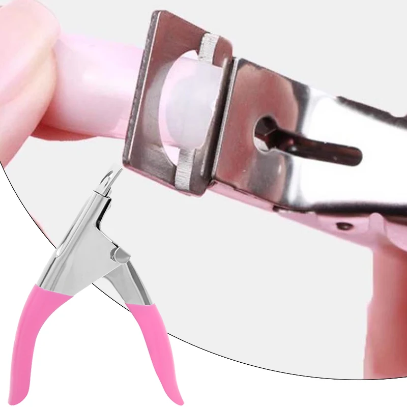 1PC Pink False Nail Clipper Manicure Clamp Clippers Special Type U Word Cut False Manicure Tools Cut Clipper Nail Manicure Tools