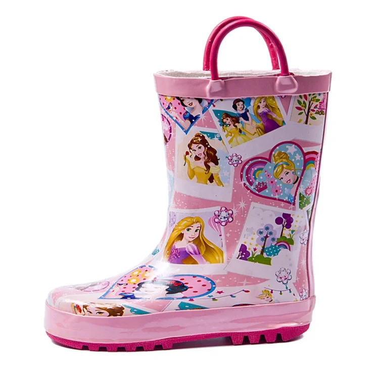 New Disney Handkerchief Pink Girls Princess Children Rain boots boys Water shoes Overshoes Parenting shoes frozen boots