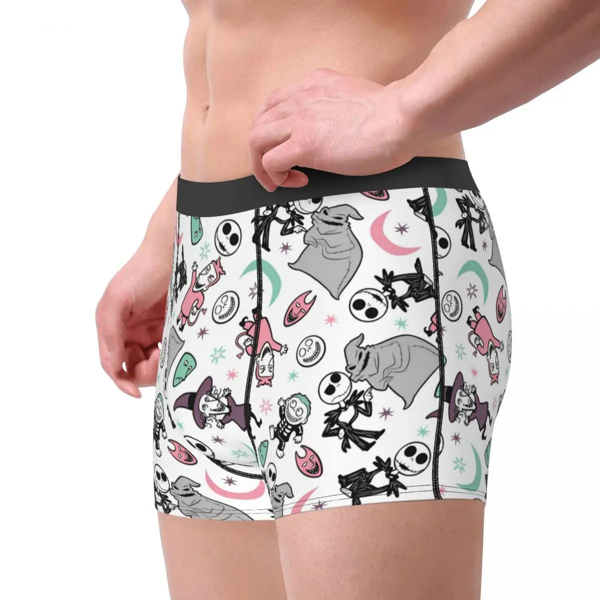 Men The Nightmare Before Christmas Underwear Jack Skellington Cartoon  Boxer Briefs Shorts Panties Male Soft Underpant Plus Size