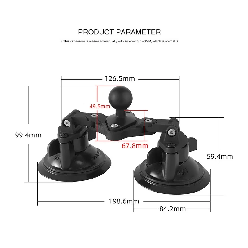 1 Zoll 25mm Kugelkopfadapter Motorrad-Lenkerhalterung Telefonhalterung Aluminium-Kugelkopfhalterung für Ram – Detail 26