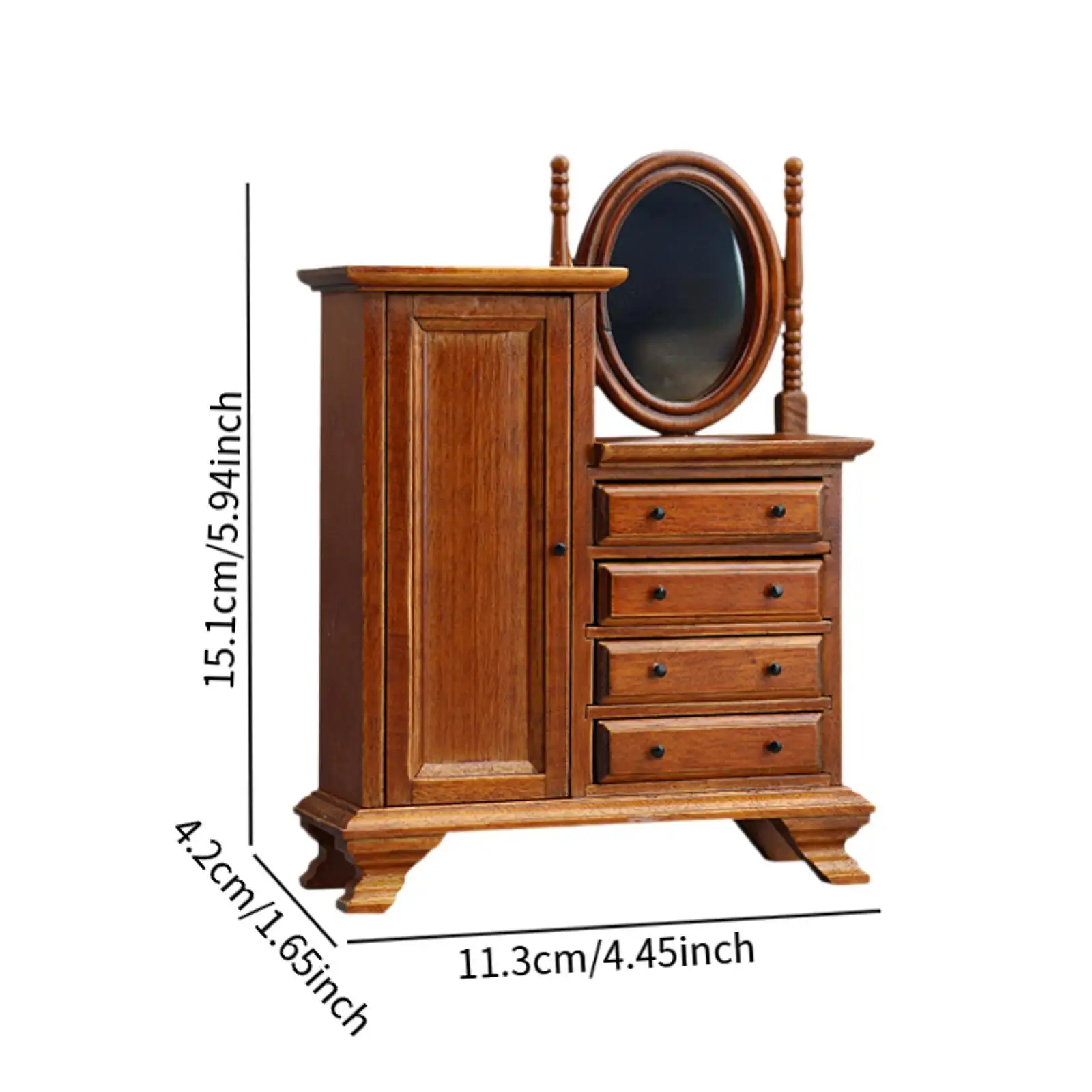 Toaletka dla lalek w skali 1:12, drewniana ozdoba do domku dla lalek, gładka mała miniaturowa scena, model mebli do domku dla lalek.