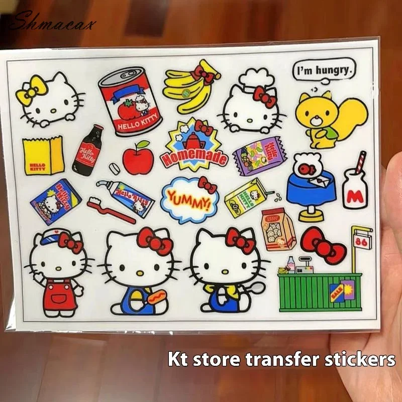 

2Pcs Sanrio Hello Kitty Stickers Cute Cartoon Peel And Stick Stickers Waterproof DIY Transfer Decals For Laptop Cup Decoration