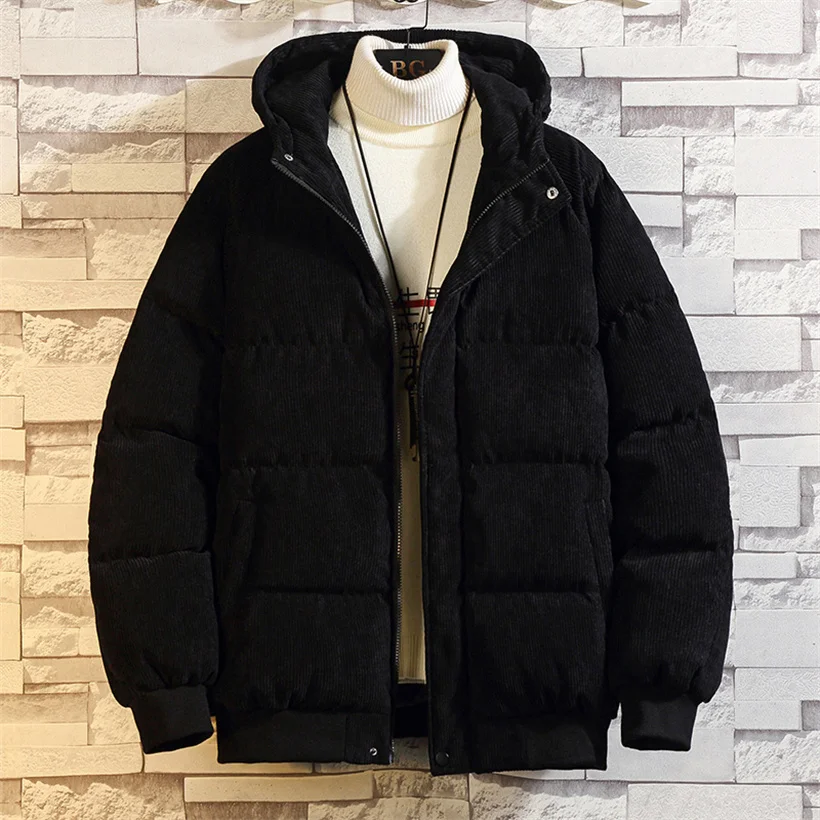 

Мужская зимняя куртка из вельвета с капюшоном, утепленная, повседневная, свободного кроя, особо теплая, для температур ниже -40 градусов, морозостойкая