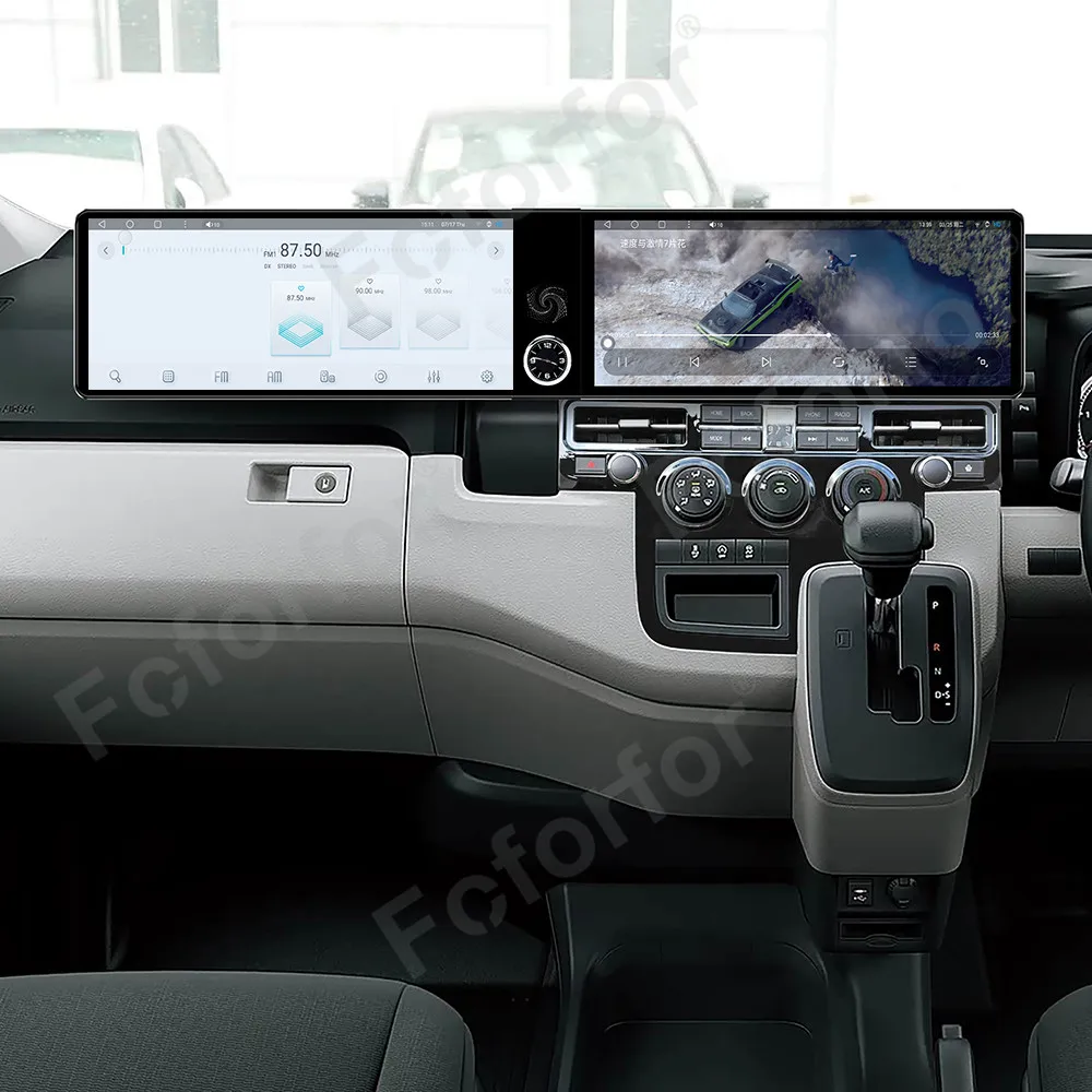 For Toyota HiAce 2019 Android 13 CarPlay Qualcomm Dual 12.3 Inch Screen Car GPS Multimedia Player GPS Navi Radio DVD Player
