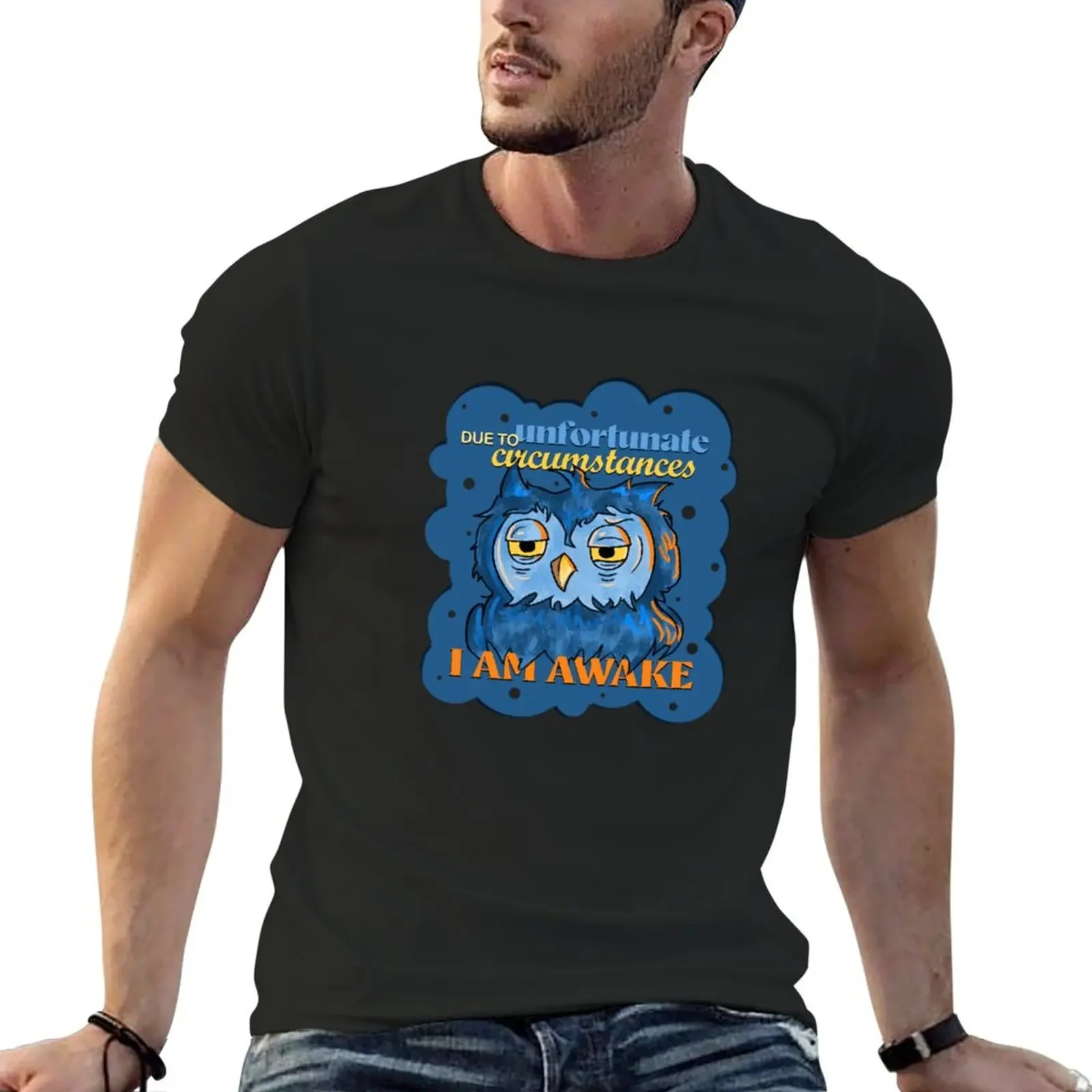 

I AM AWAKE OWL T-Shirt blue archive new edition Men's t-shirt