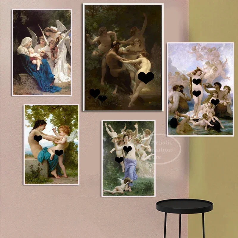 Fashion Classic World Famous Oil Paintings Character Adolphe Bouguereau William Canvas Poster Living Room Wall Art Home Decor