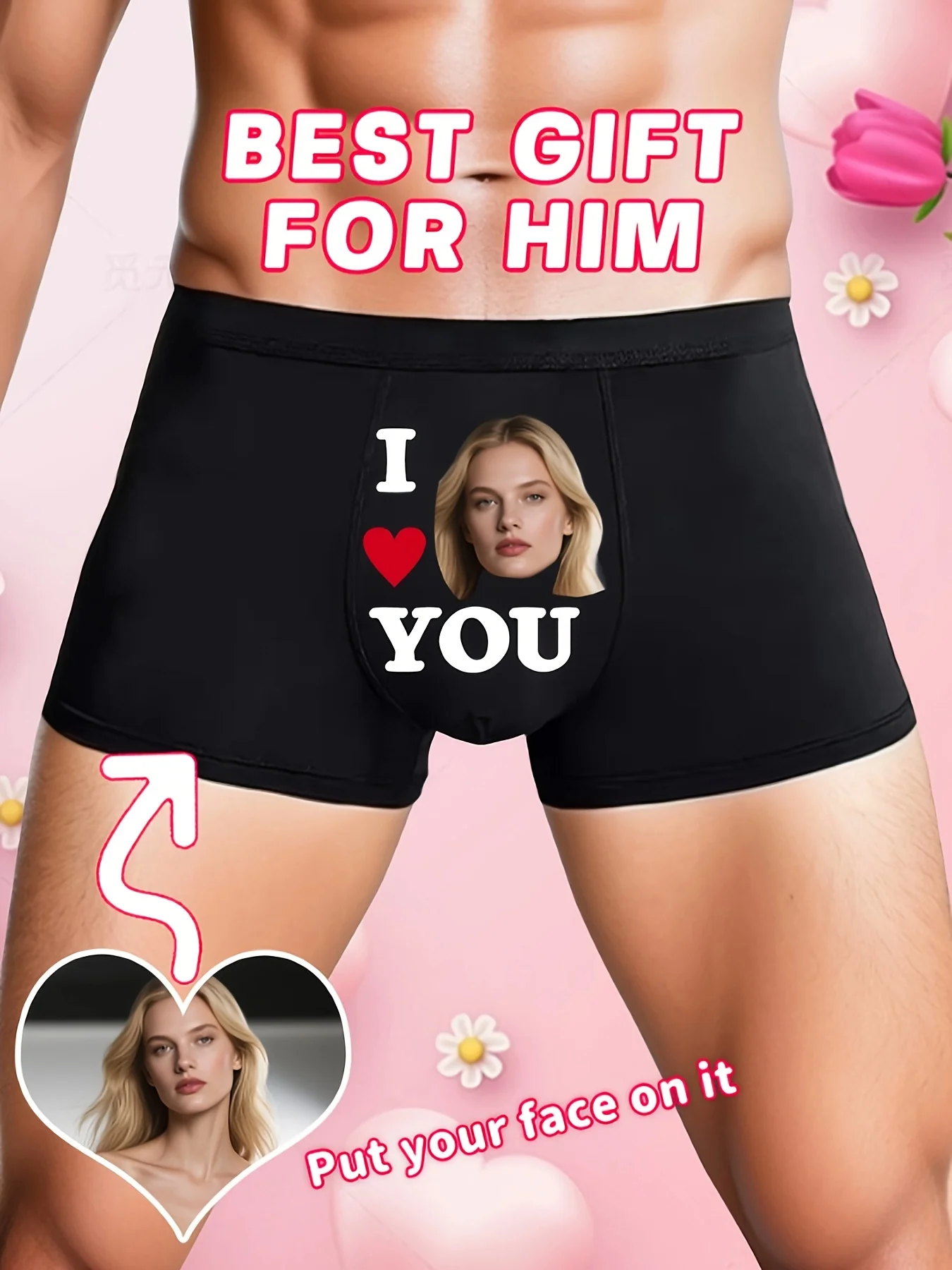 Custom Logo Men's Underwear - Personalized with Your Logo/Design, Private Labeling Suitable for Gifts