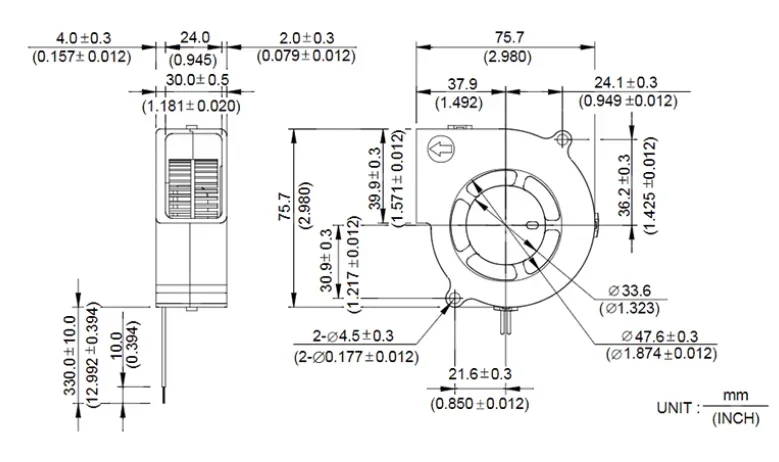 تيار مستمر 24 فولت 75x75x30 مللي متر 75 مللي متر الطرد المركزي التوربينات مروحة التبريد منفاخ مروحة