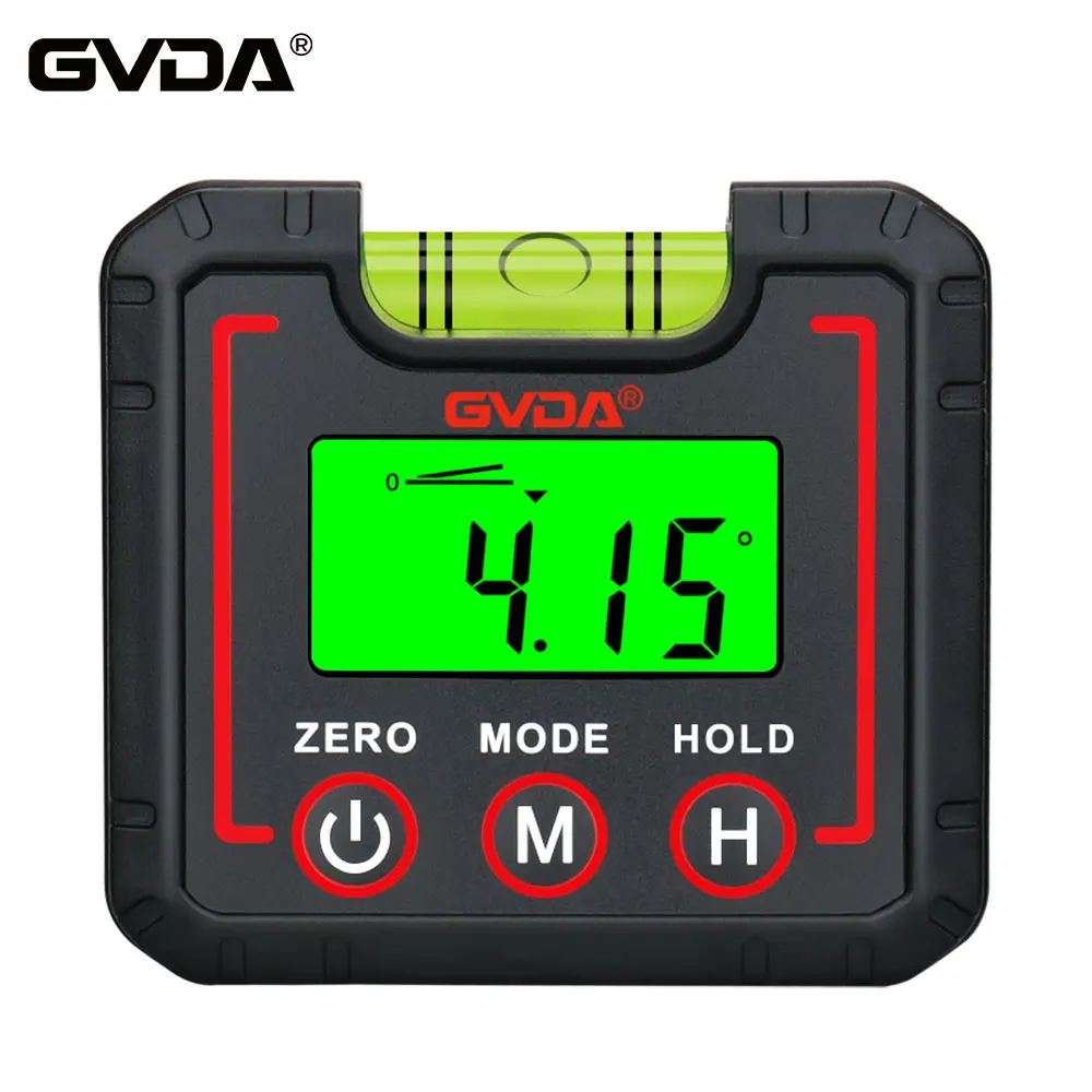 GVDA Digital Level Box Protractor Angle Gauge Electronic Goniometer Magnetic Base Inclinometer Angle Level Finder Measuring Tool