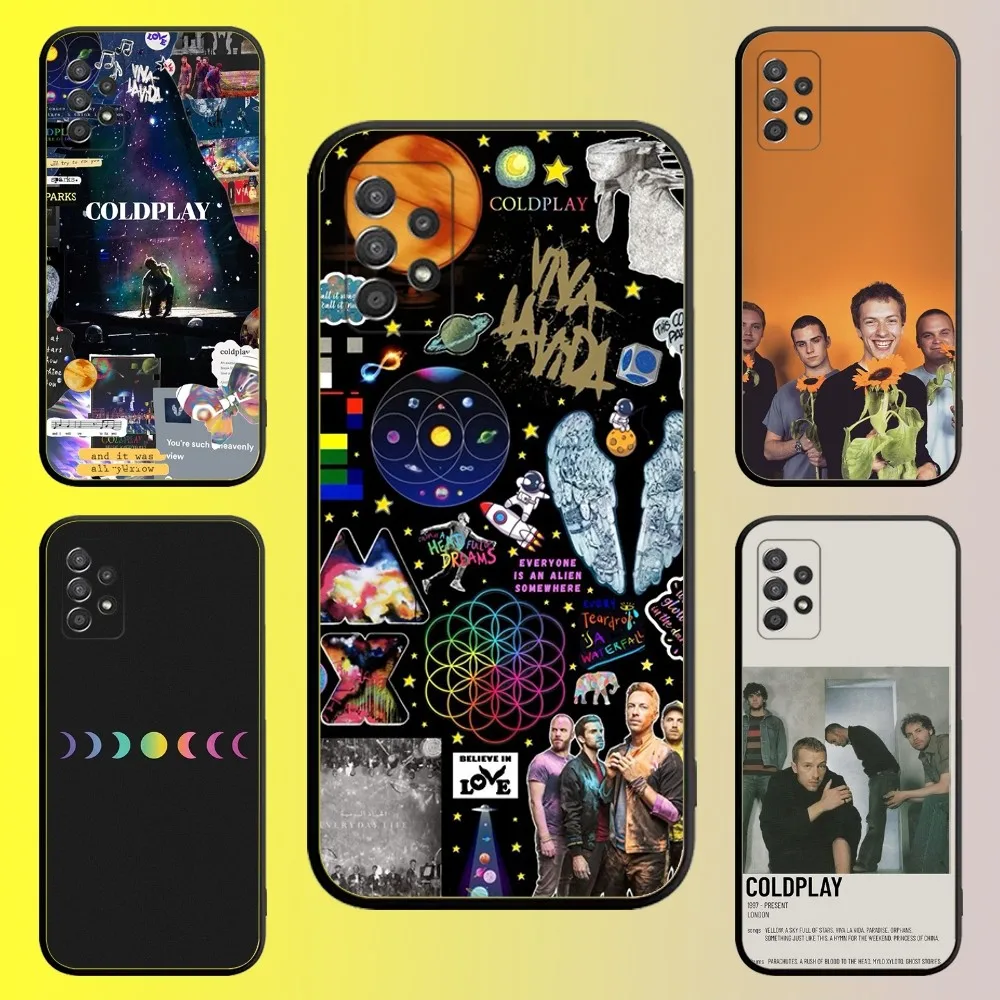 

C-Coldplay Hot Band Phone Case For Samsung Galaxy A13,A21s,A22,A31,A32,A52,A53,A71,A80,A91 Soft Black Shell