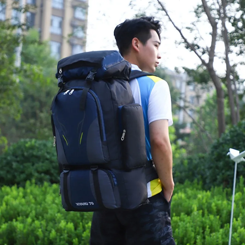 Travel Backpack Camping Men 70L Large Hiking Bag Tourist Rucksack Waterproof Outdoor Sports Climbing Mountaineering Bag Luggage