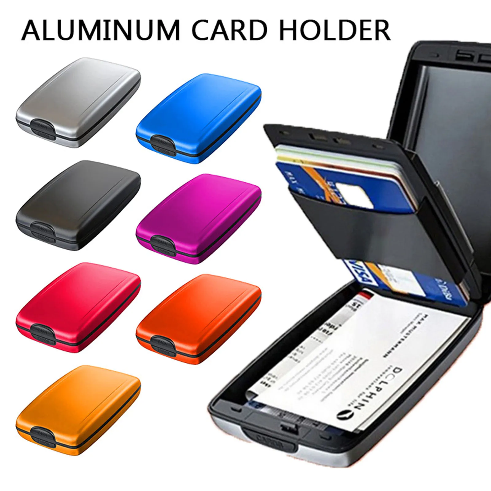 Stainless Steel Wallet Clip RFID Security Technology Anti-theft Aluminum Alloy Wallet 6 Credit Cards Clips Fashion Men Wallets