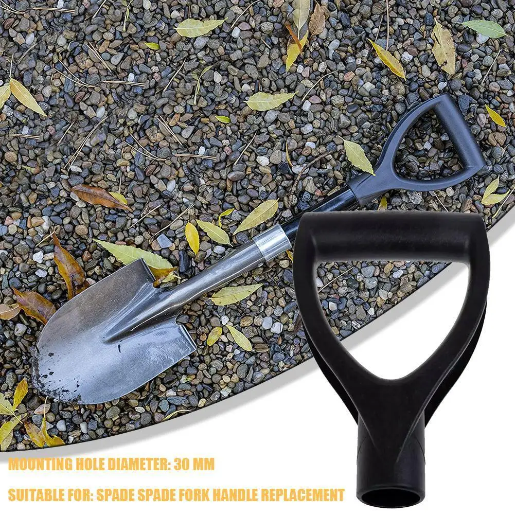 D-shaped Steel Shovel Handle Black Plastic Replacement Accessories Snow Shovel Top Handle Garden Digging Raking Tools