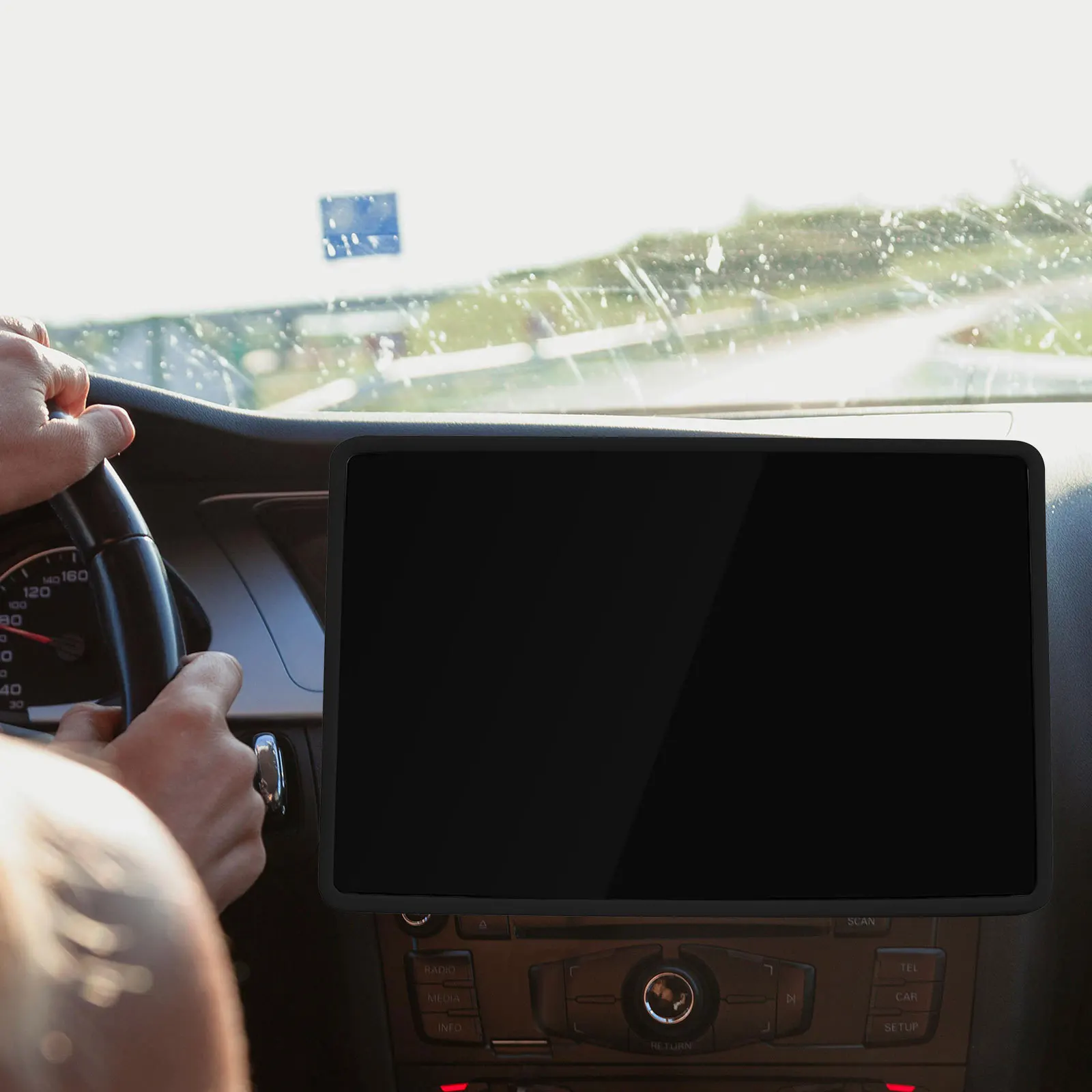 

Car Screen Frame Protector Easy Install Trim Protective Strip for Center Control No Tools Required Simple Style