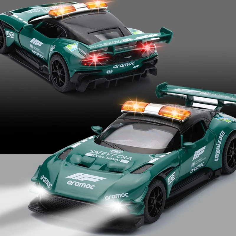 1:32 vulcan carro de segurança carro de polícia modelo liga diecast metal brinquedo veículo simulação som luz carro para crianças presente coleção