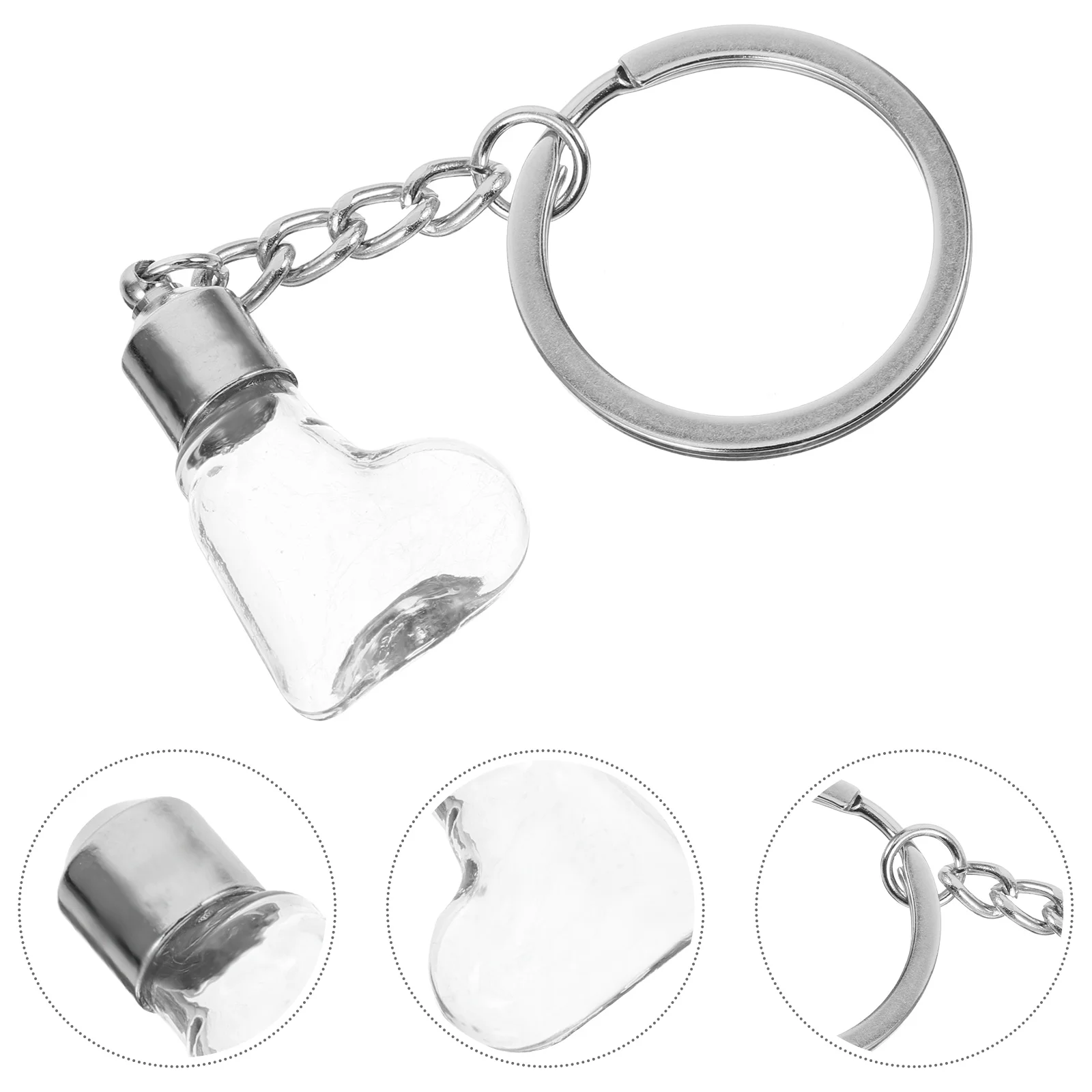 

Cute Glass Wish Bottle Keychain Wishing Ornament Diy Hanging Decor Tiny Storage Jar Pendant Metal Cap Mini Bottle Charm For Bag