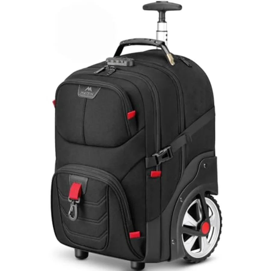 

17 Inch Extra Large Laptop Roller Backpack for Adults with Anti-Theft Lock Sturdy Handle Water-Resistant Wheeled Bag Carry-On L