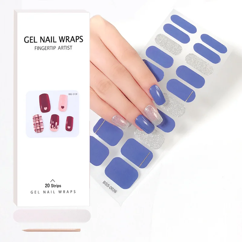 

20 полосок, гелевые обертки для ногтей, полузатвердевающие гелевые наклейки для ногтей, фототерапия, клей для лака для ногтей со снежинками, наклейки для горячего тиснения ногтей